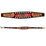 Bar H Equine Genuine Western American Leather Horse Premium Headstall & Breast Collar Set