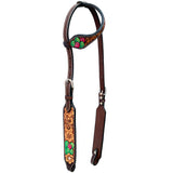 Bar H Equine Genuine Western American Leather Horse Headstall - One Ear Headstall