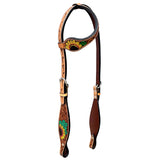 Bar H Equine Genuine Western American Leather Horse Premium Headstall & Breast Collar Set