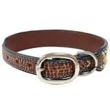 BAR H EQUINE Natural Holly Sunflower Hand Painted Western Leather Dog Collar