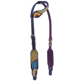 Bar H Equine American Leather Horse Saddle Tack One Ear Headstall Breast Collar Browband Wither Strap Set - One Ear Headstall