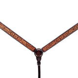 Bar H Equine Genuine Western American Leather Horse Premium Headstall & Breast Collar Set - Breast Collor