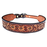 Tan Large HILASON Strong Genuine Leather Dog Collar painted