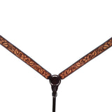 Bar H Equine Genuine Western American Leather Horse Premium Headstall & Breast Collar Set - Breast Collor