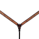 Bar H Equine Genuine Western American Leather Horse Premium Headstall & Breast Collar Set - Breast Collor