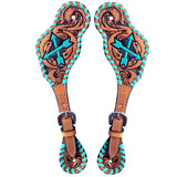 Bar H Equine Leather Spurs Straps for Adults Western Womens Spur Horse Riding Barrel Racing Show and Rodeo Strap Adult Women