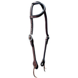 Bar H Equine American Leather Horse Saddle Tack One Ear Headstall | Breast Collar Browband Wither Strap Set BER270 - One Ear Headstall