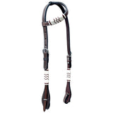 Bar H Equine American Leather Horse Saddle Tack One Ear Headstall | Breast Collar Browband Wither Strap Set BER271 - One Ear Headstall