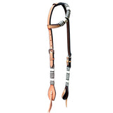 Bar H Equine American Leather Horse Saddle Tack One Ear Headstall | Breast Collar Browband Wither Strap Set BER272 - One Ear Headstall