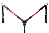 Bar H Equine American Leather Horse Saddle Tack One Ear Headstall | Breast Collar Browband Wither Strap Set BER282
