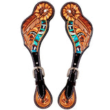 Bar H Equine Western Leather Spurs Straps for Adults Men Womens Spur Straps