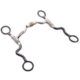 Med Port Cavalry Shank Tongue Relief Bit W/ Copper Roller Ring