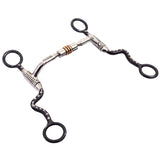 Small Port Cavalry Shank Tongue Relief Bit w/ Copper Roller Ring