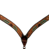 Bar H Equine Genuine Western American Leather Horse Premium Headstall & Breast Collar Set - Breast Collor