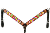 Bar H Equine Western Horse Embroidery Design Genuine American Leather Tack Set