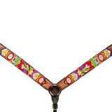 Bar H Equine Western Horse Embroidery Design Genuine American Leather Tack Set - Breast Collor