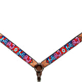Bar H Equine Western Leather Horse Headstall & Breast Collar Brown - Breast Collor