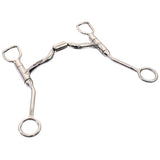 Bar H Equine Western Stainless Steel Port Swivel Shank Snaffle Horse Mouth Bit W/ Roller