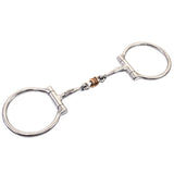 D Ring Snaffle Tongue Relief Done Bone W/Copper Ring Rollers Bit