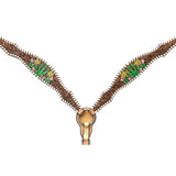 Bar H Equine Genuine Western American Leather Horse Premium Headstall & Breast Collar Set - Breast Collor