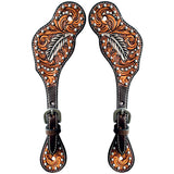 Bar H Equine Leather Spurs Straps for Adults Western Womens Spur Horse Riding Barrel Racing Show and Rodeo Strap Adult Women