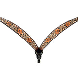 Bar H Equine Genuine Western American Leather Horse Premium Headstall & Breast Collar Set