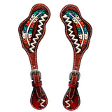 Bar H Equine Leather Spurs Straps for Adults Western Womens Spur Horse Riding Barrel Racing Show and Rodeo Strap Adult Women