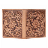 BAR H EQUINE Hand Carved Unisex Bifold Wallet Genuine Hair-On Leather