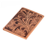 BAR H EQUINE Hand Carved Unisex Bifold Wallet Genuine Hair-On Leather