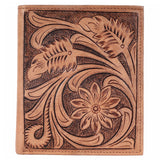 BAR H EQUINE Hand Carved Unisex Bifold Wallet Genuine Hair-On Leather