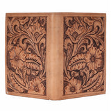 BAR H EQUINE Hand Carved Unisex Bifold Wallet Genuine Hair-On Leather