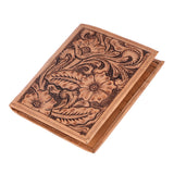 BAR H EQUINE Hand Carved Unisex Bifold Wallet Genuine Hair-On Leather - BEBGM107