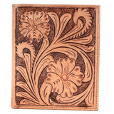 BAR H EQUINE Hand Carved Unisex Bifold Wallet Genuine Hair-On Leather