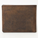 BAR H EQUINE American Western Bifold Men Genuine Leather Wallet Brown