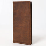 BAR H EQUINE Rodeo Hand Carved Unisex Bifold Wallet Genuine Hair-On Leather
