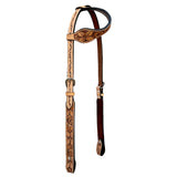 Bar H Equine Western Horse Genuine Leather Floral Carved Tack Set Tan