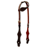 Bar H Equine Western Leather Horse Tack Set Basket Weave Tooled Dark Brown
