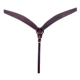 Bar H Equine Western Leather Headstall & Breast Collar Basket Weave Dark Brown - Breast Collor