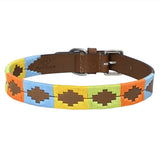 BAR H EQUINE Western Genuine Leather Dog Collar Embroidered - 18"