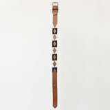 BAR H EQUINE Western Genuine Leather Dog Collar Embroidered Black & White