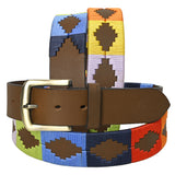 BAR H EQUINE Western Genuine Leather Men And Women Brown Belt Embroidered Multi