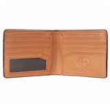 BAR H EQUINE Rodeo Floral Bifold & Trifold Wallet For Men Women HairOn Genuine Leather Tan