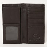 BAR H EQUINE Rodeo Hand Carved Unisex Bifold Wallet Genuine Hair-On Leather