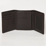 BAR H EQUINE Rodeo Hand Carved Unisex Trifold Wallet Genuine Hair-On Leather