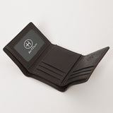 BAR H EQUINE Rodeo Hand Carved Unisex Trifold Wallet Genuine Hair-On Leather