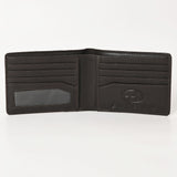 BAR H EQUINE Hand Carved Unisex Bifold Wallet Genuine Hair-On Leather