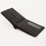 BAR H EQUINE Hand Carved Unisex Bifold Wallet Genuine Hair-On Leather