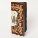 BAR H EQUINE Rodeo Floral Bifold & Trifold Wallet For Men Women HairOn Genuine Leather Tan - Rodeo Wallet