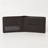BAR H EQUINE Hand Carved Unisex Bifold Wallet Genuine Hair-On Leather