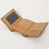 BAR H EQUINE Rodeo Hand Carved Unisex Trifold Wallet Genuine Hair-On Leather